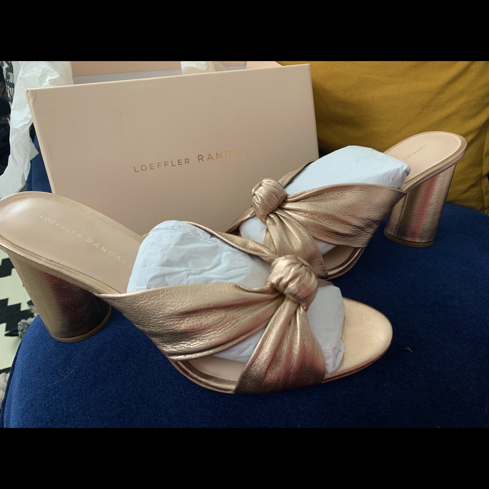 Brand new Loeffler Randall Rose Gold Mules